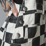 Born Bad Washed Overalls - Checkered