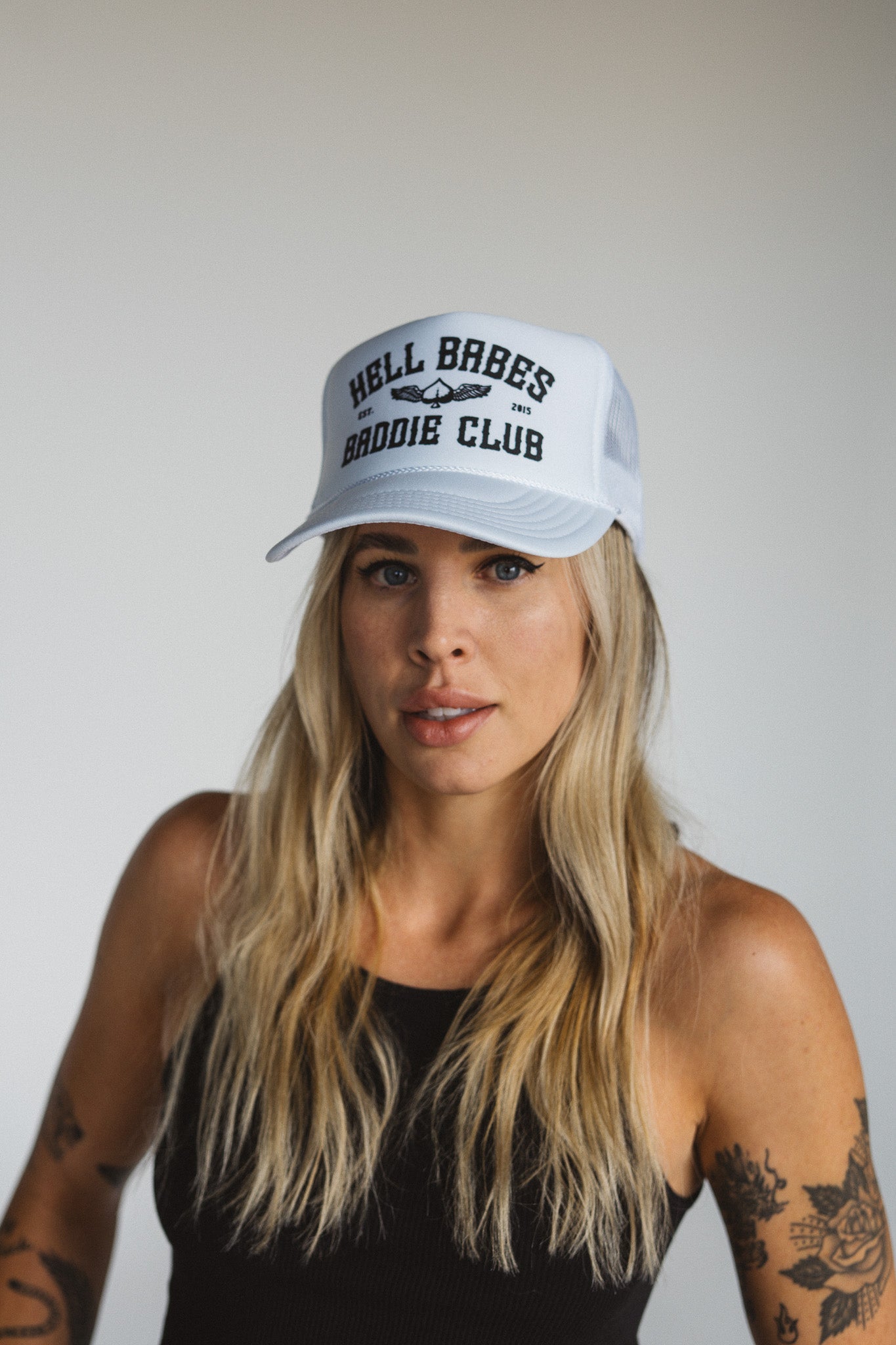 Baddie Club Trucker Hat - White | Hell Babes