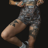 Camo Ribbed Biker Shorts