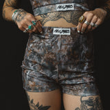 Camo Ribbed Biker Shorts