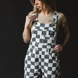 Checkered Washed Overalls (ships Feb 24-Mar 10)