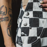 Checkered Washed Overalls (ships Feb 24-Mar 10)