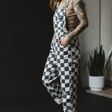 Checkered Washed Overalls (ships Feb 24-Mar 10)