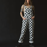 Checkered Washed Overalls (ships Feb 24-Mar 10)