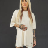 No Mercy Oversized Tee - Bone