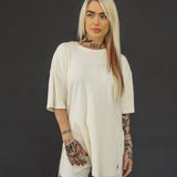 No Mercy Oversized Tee - Bone